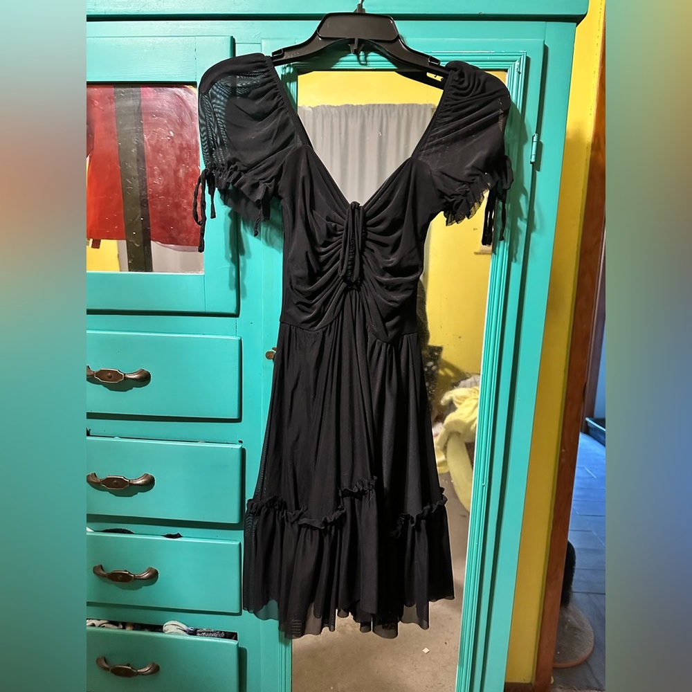 Blackmilk Black Short Tea Party dress XS